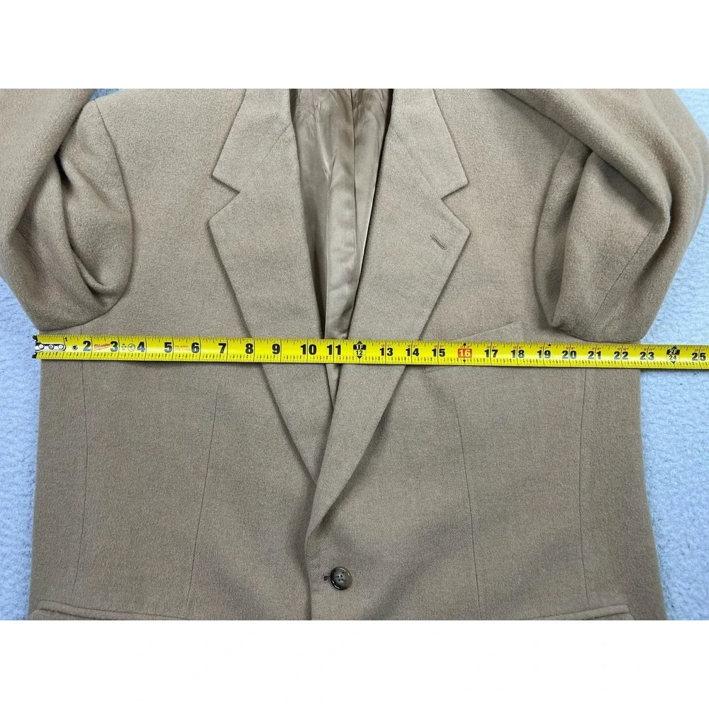 Bill Blass Blazer Mens 46R Camel Hair Tan Sport Coat Classic Two Button Made USA